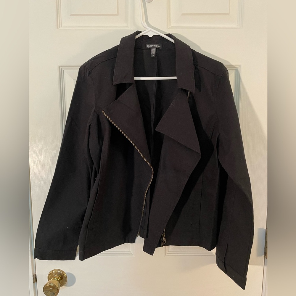 Eileen Fisher cotton notch collar jacket